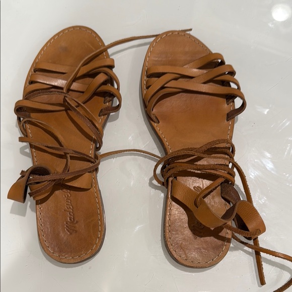 Madewell tan/Brown Leather Strappy Sandals size 8 - Picture 1 of 6